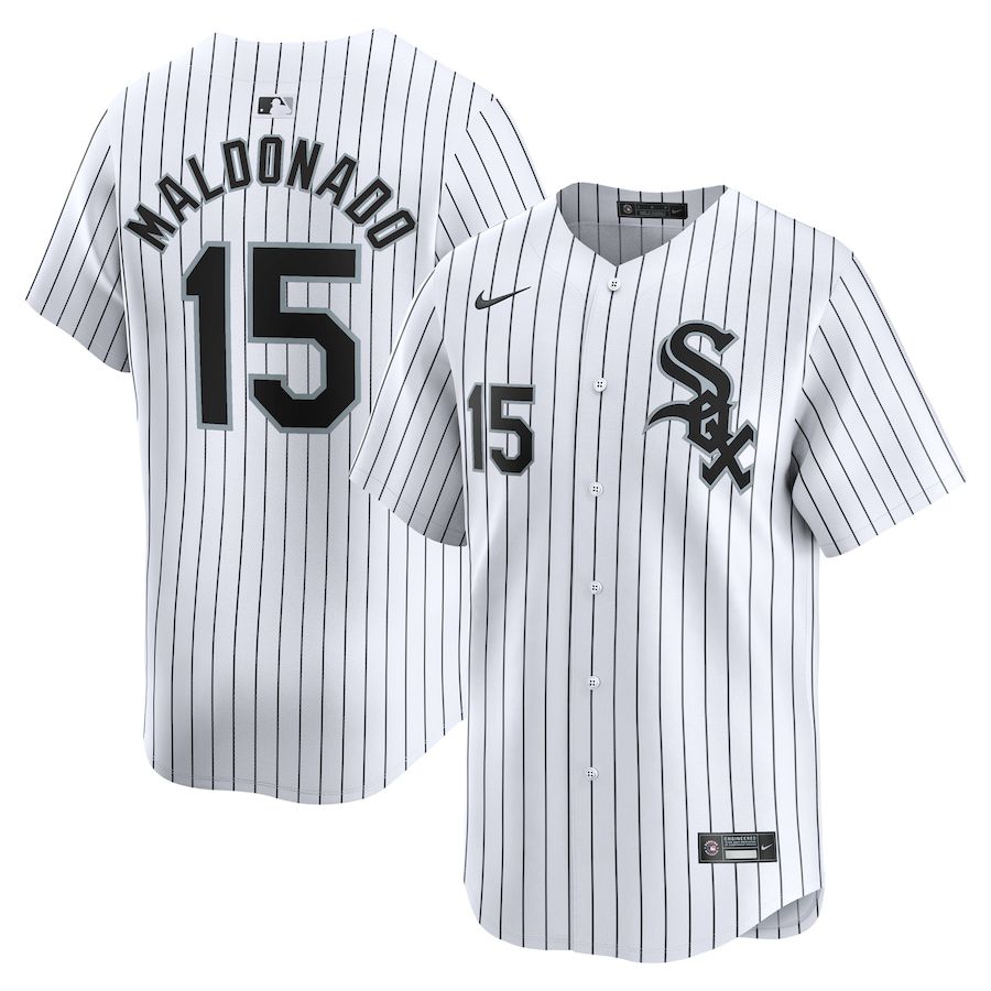 Men Chicago White Sox 15 Martin Maldonado Nike White Home Limited Player MLB Jersey